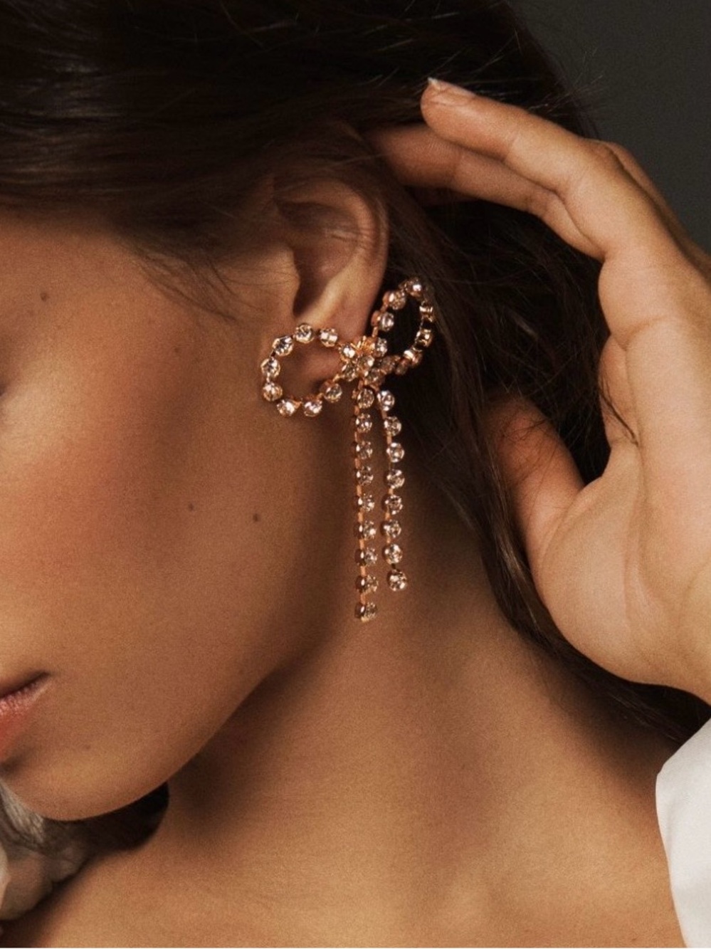 Anthropologie Rhinestone Bow Earrings. Brand new!